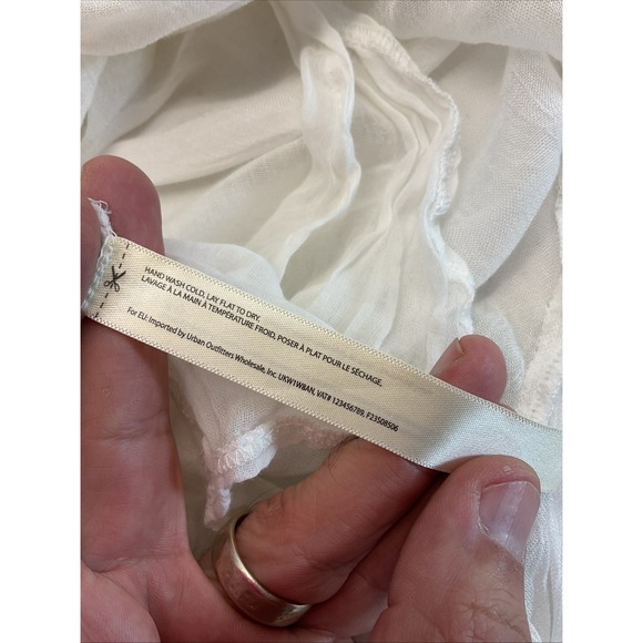 Free People Fp One Clover Skirt Asymmetrical Tiered Flowy Guaze  White XS - Picture 8 of 12